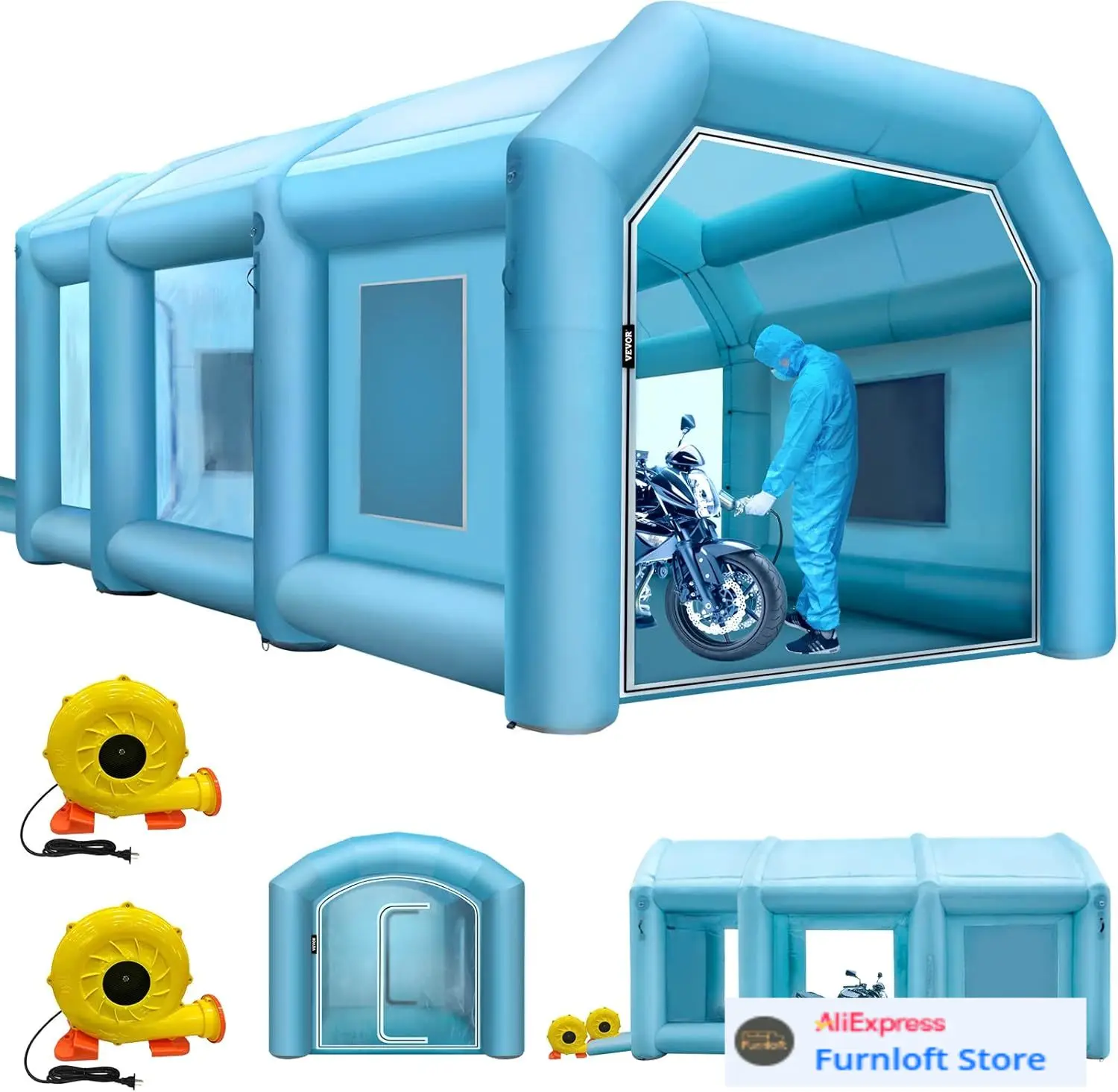 Inflatable Paint Booth - Opblaasbare spuitcabine, 29,5x19,7x13 ft spuitcabine, met